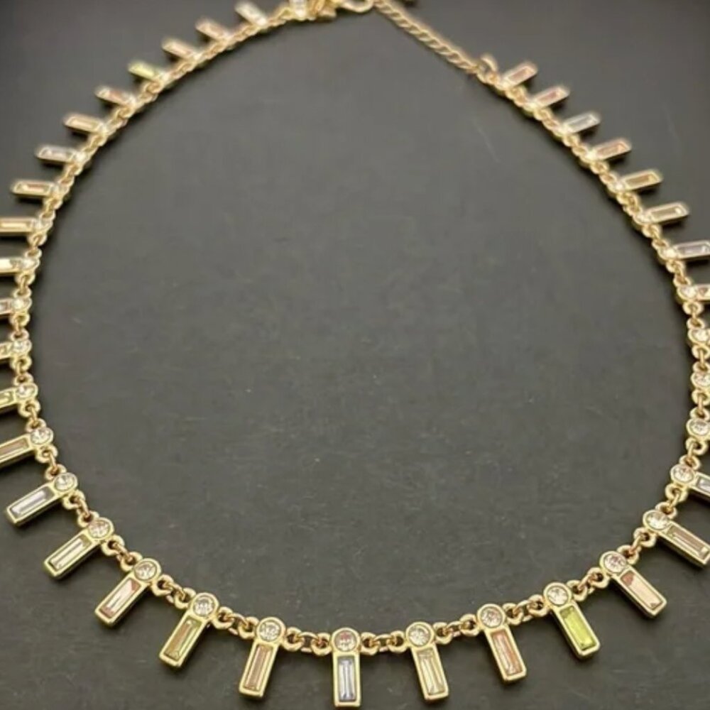 Gold plated multi color necklace